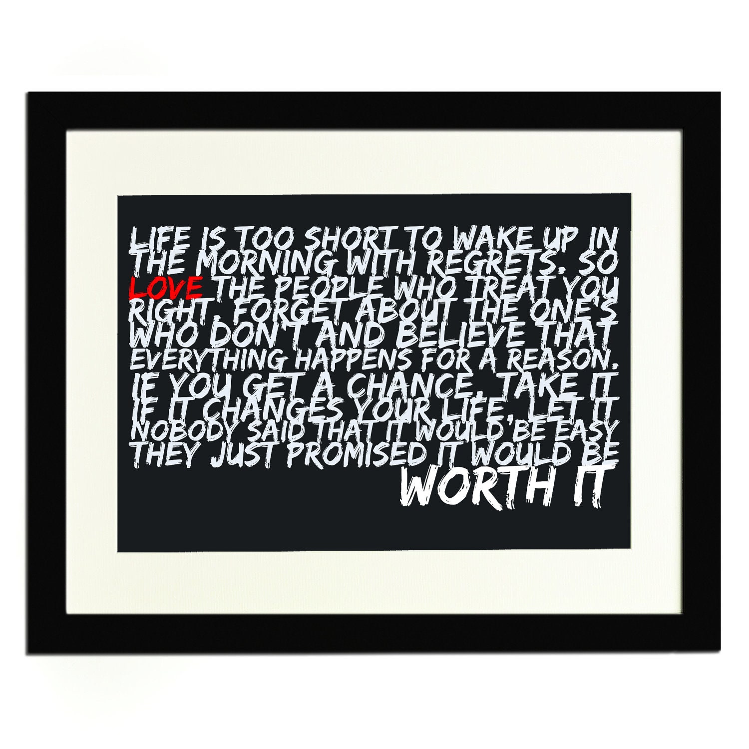 Life Is Too Short - Harvey MacKay Quote - Typography Poster - Inspirational Quotes/LOVE - A4 / 11.7 x 8.3 inches