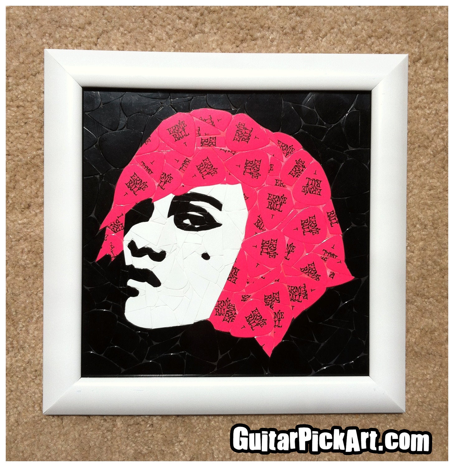Pink Guitar Pick Art