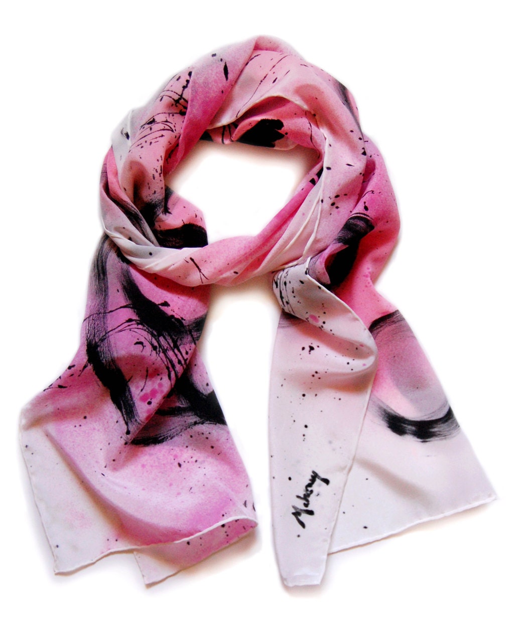 Hand Painted Enso Inspired Scarf