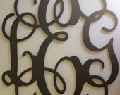 16" Connected Vine wooden monogram wall hanging for weddings, birthdays. Hand PAINTED