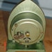 Small CATHEDRAL CLOCK: Vintage Light Green Wind-Up, Unusual GOTHIC Arch Shape, Uncommon