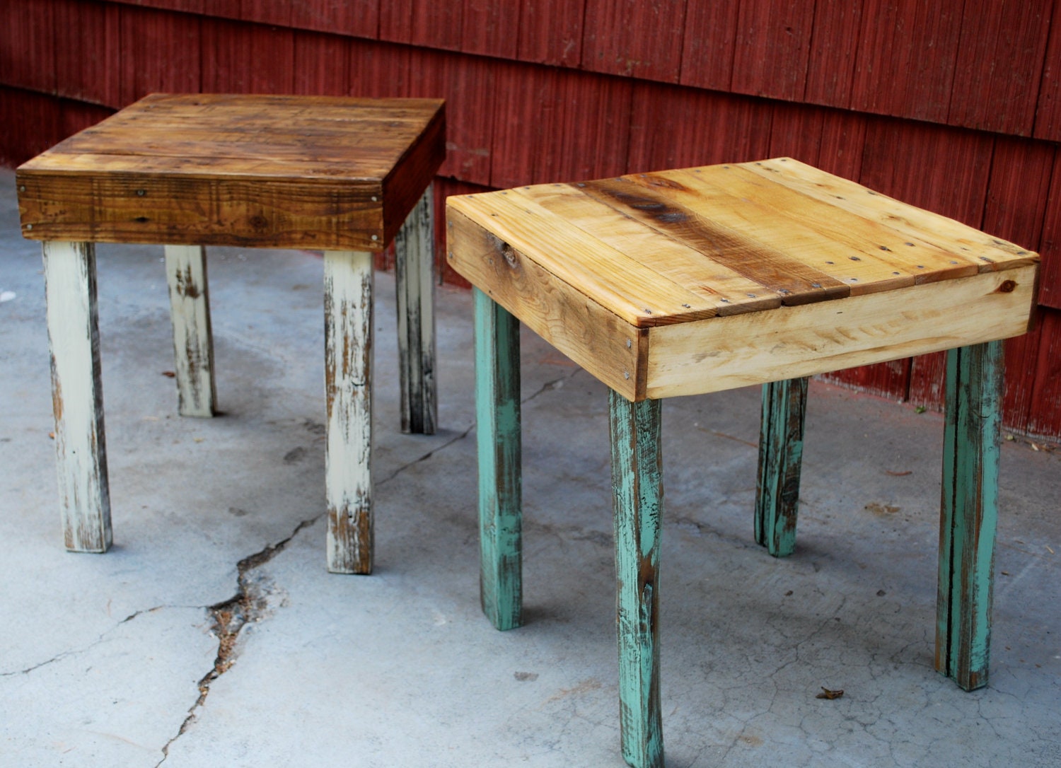 Pallet Wood Side Tables Handmade - PJsFurniture