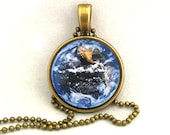 10% SALE Necklace Planet Earth North America Ecology Art Pendant Environmental Necklaces Gift