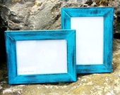 Turquoise Blue Shabby Chic Painted Frame or Chalkboard