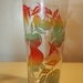 Retro Rainbow Colored Fruit Design Drinking Glass