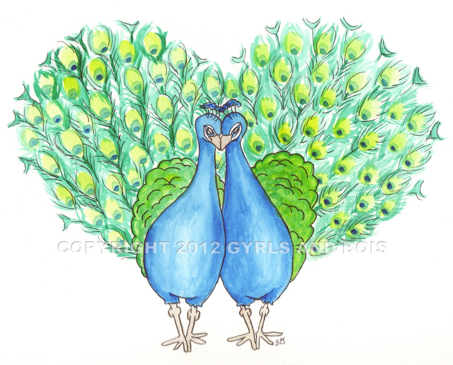 Two of a Kind (An Original Watercolor Painting) - Celebrating gay Marriage, weddings, and love