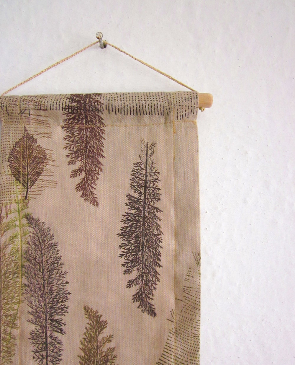 Wall Hanging - Hand stamped fabric, OOAK