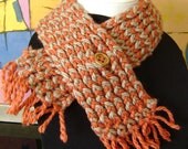 Mini orange/beige neckwarmer/scarf