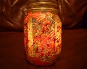 Japanese Paper Covered Glass Jar Votive Holder-
