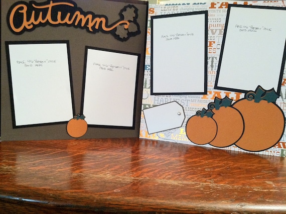 Autumn and Pumpkins Pre Made 12 x 12 Double Page Layout