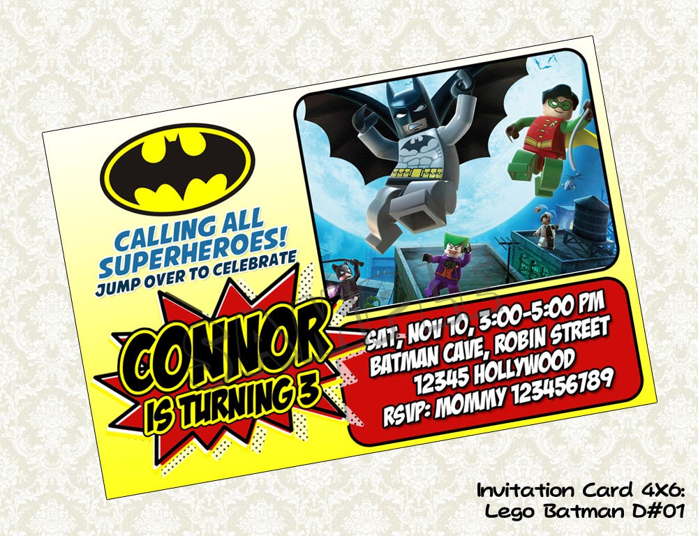 Batman Invitations Etsy Global Handmade And Vintage Marketplace