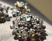 Beautiful Aurora Borealis Rhinestone Brooch Earring set