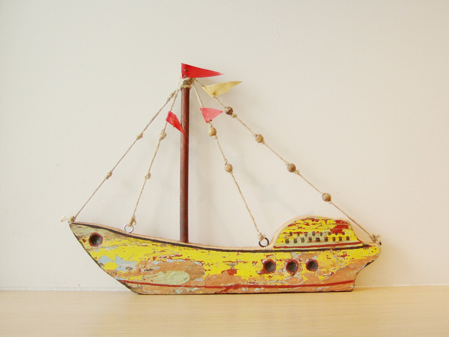 Two sided wooden sailboat, out of old beehive boxes,eco boat, upcycled wood