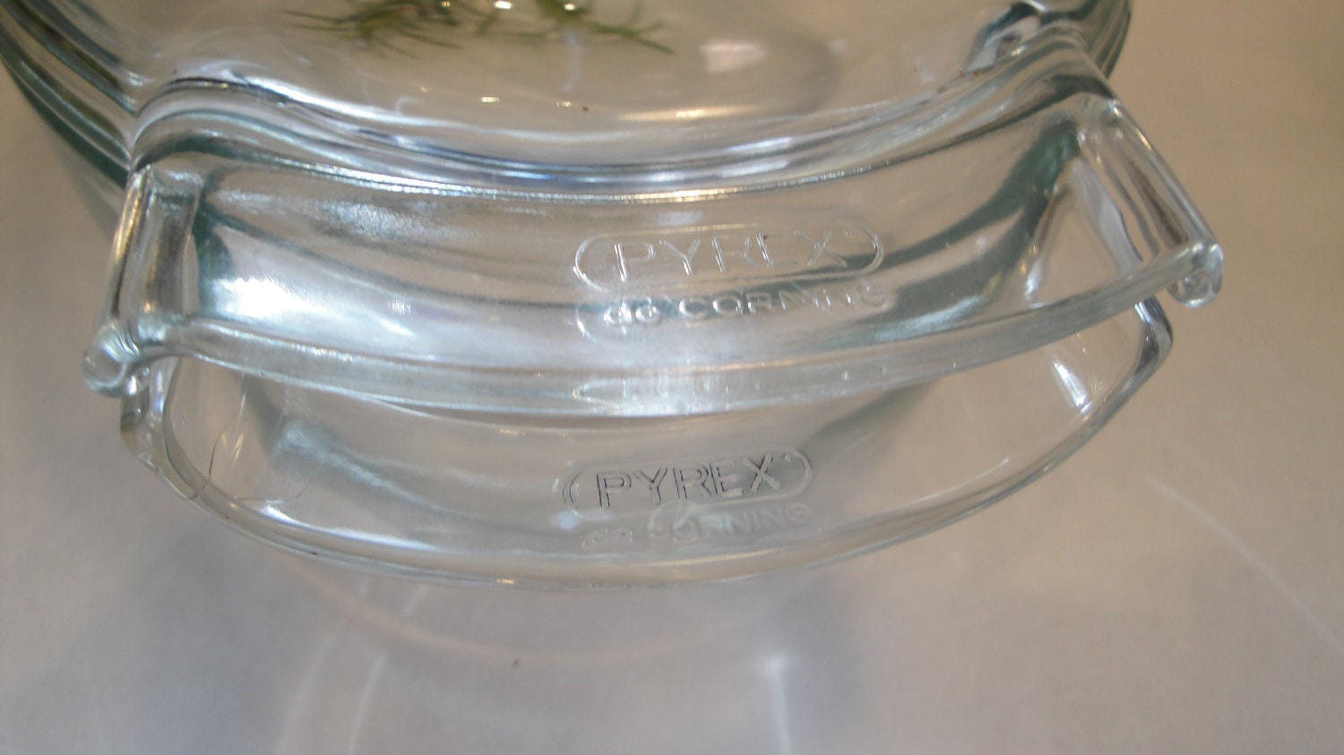 Vintage Pyrex France Clear Blue Tinge Roaster Casserole Dish Pot Pan
