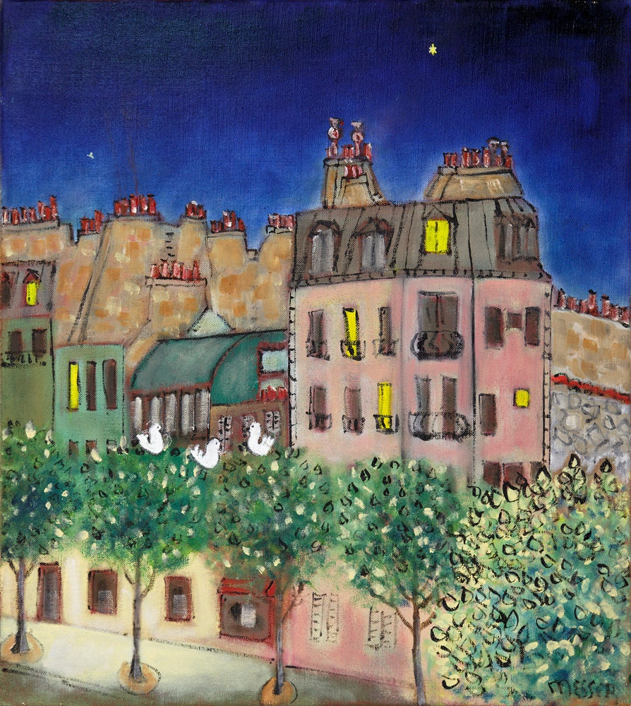 Rue Alesia Night in Paris, Limited Edition Fine Art Giclée from Original Oil Painting by Arthur Messer