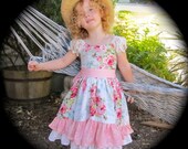 SALE..Buy 2 get 1 free...The Tasha Shirred Back Peasant Dress and Corset Top Girl's PDF Sewing Pattern Tutorial, Sizes 6-12 Months through 6