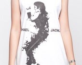 Michael Jackson Shirt King of Pop Music Shirts Women Tank Top White Shirt Tunic Top Vest Sleeveless Women T-Shirt Size S M