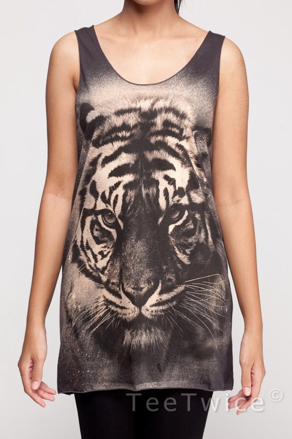 Tiger Shirt Bengal Siberian Wildlife Animal Shirt Women Tank Top Black Shirt Tunic Top Vest Sleeveless Women T-Shirt Size S M
