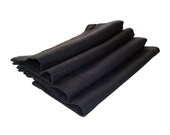 Black natural linen napkins cocktail napkins cloth Napkins set of 4 holiday table linen rustic linen set wedding napkins 8x8 Inches ohtteam