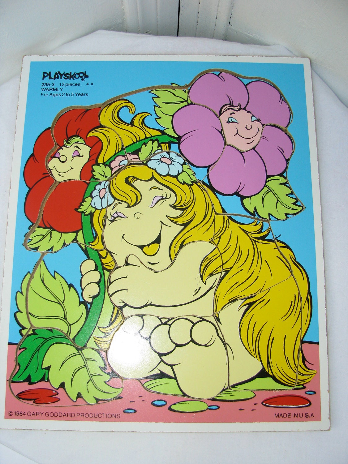 Vintage 1984 Snuggle Bumms Warmly Wooden Puzzle by Playskool