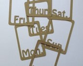 Silhouette Cameo-cut day of the week journal card frames.