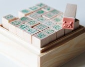 Happy Life Diary Wooden Rubber Stamps Set - Scrapbooking. Cardmaking. Tag Making. DIY Note. Cat. Meow. Party. Birthday. Scheduler. Planner