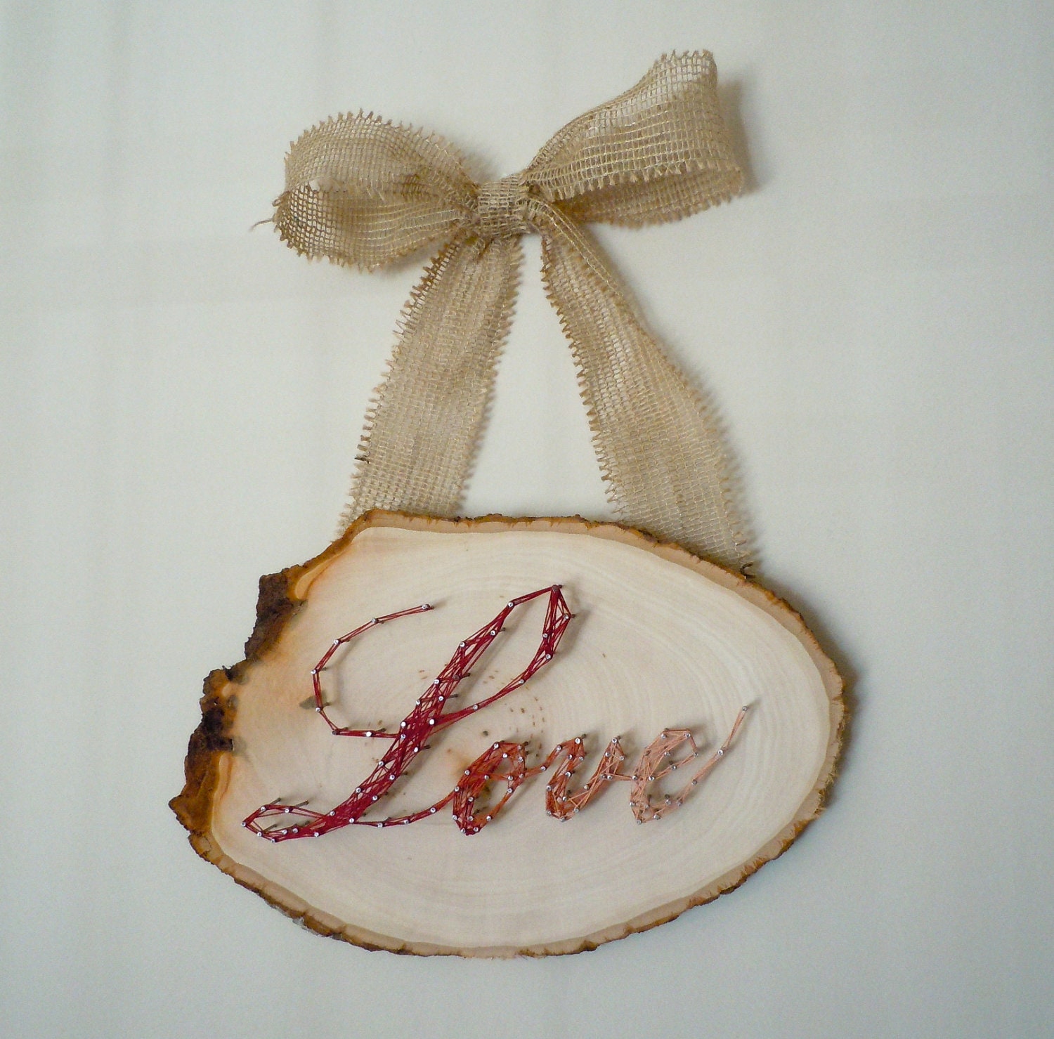 String Art - "Love" in autumn palette