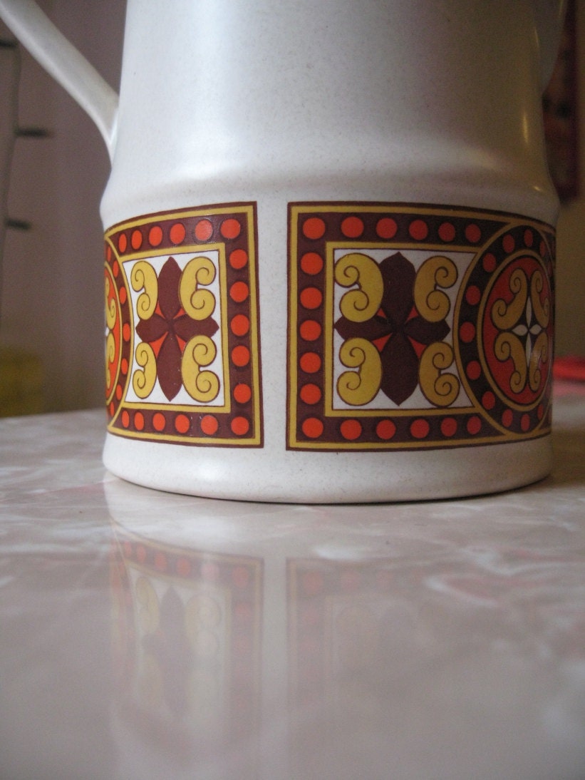 Vintage 1970s Coffee Pot - Funky Abstract Geometric Design