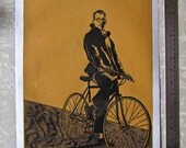 My Fixed Gear woodcut print