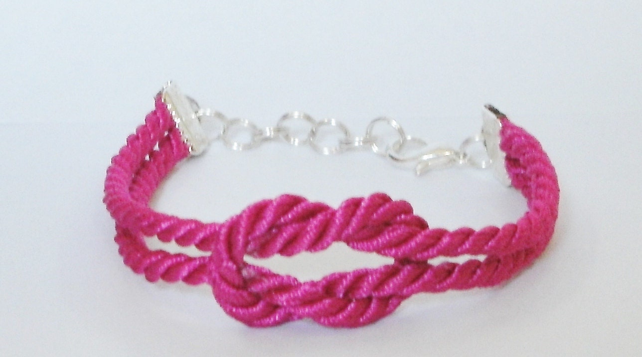 Hot Pink Sailors Knot, Bridal Party Bracelet