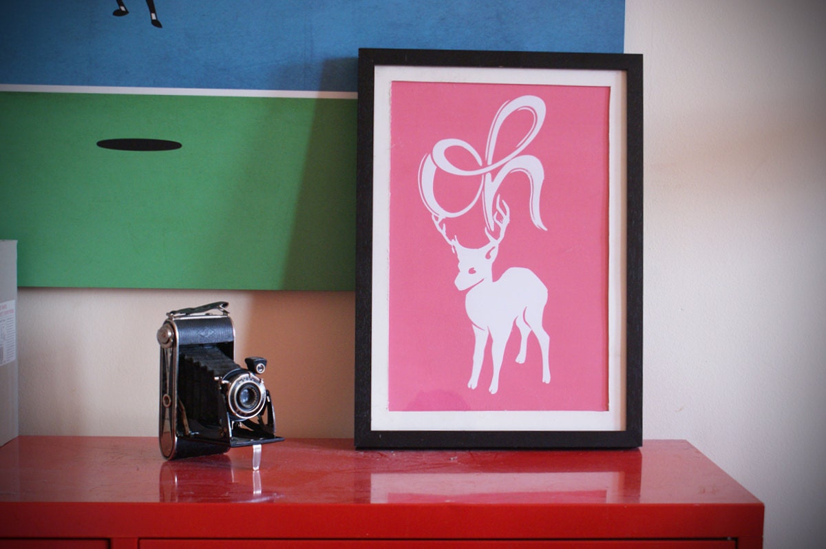 Screenprint / Handmade in Ireland / Oh Deer Screenprint / Limited Edition of 15