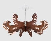 Wooden Chandelier - Large 8 lamp wood pendant lighting, strong light