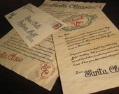 Santa Letter & Thank You Note from Santa Claus on Vintage paper