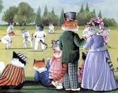 Victorian Cats, Susan Herbert,  Antique / Vintage Art Prints, At the Game ,  Print 14