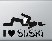 For Macbook Air / Pro Decal Sticker Funny Humor I Love Sushi
