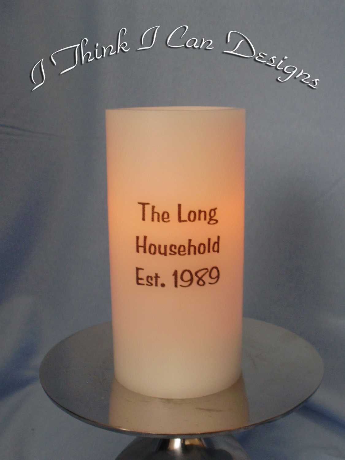 6 inch Personalized Flameless Candle