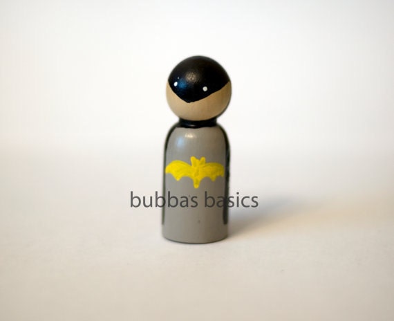 Batman Inspired Peg Doll