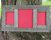 Triple Rustic Weathered Barn Wood Collage With 2 5x7's and 8x10