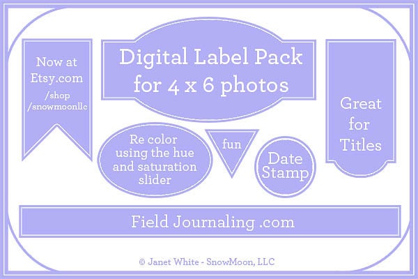 Digital Label Pack for 4x6 photos