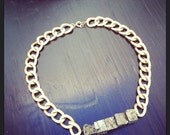Stoned and Charming // Pyrite Chunk Statement Chain Collar Necklace // Alloy Free 