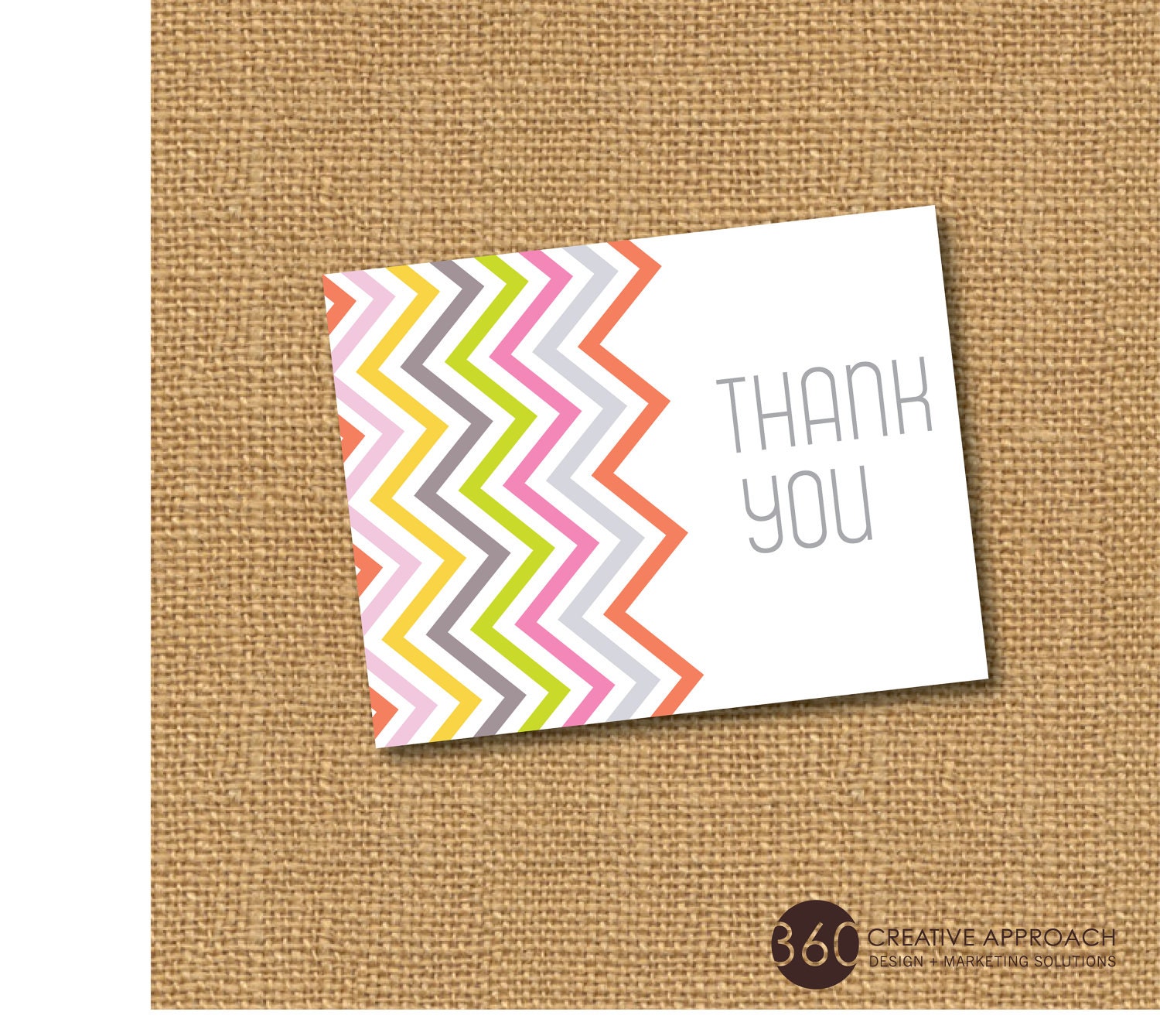 Personalized Chevron Thank You Cards or Stationery