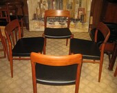 Danish Modern J.L MOLLER Teak Dining Chairs Mod 75