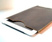 Leather iPad Sleeve Case Handmade with Free Monogramming Initials Name