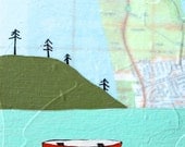 Mayfair - Original Map Painting 5 x 5 - Canoe Art