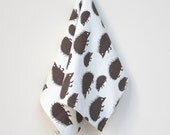 Organic Cotton Kitchen Towel - Espresso Hedgehog