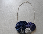under the milky way - silk and cotton marimekko yo-yo necklace