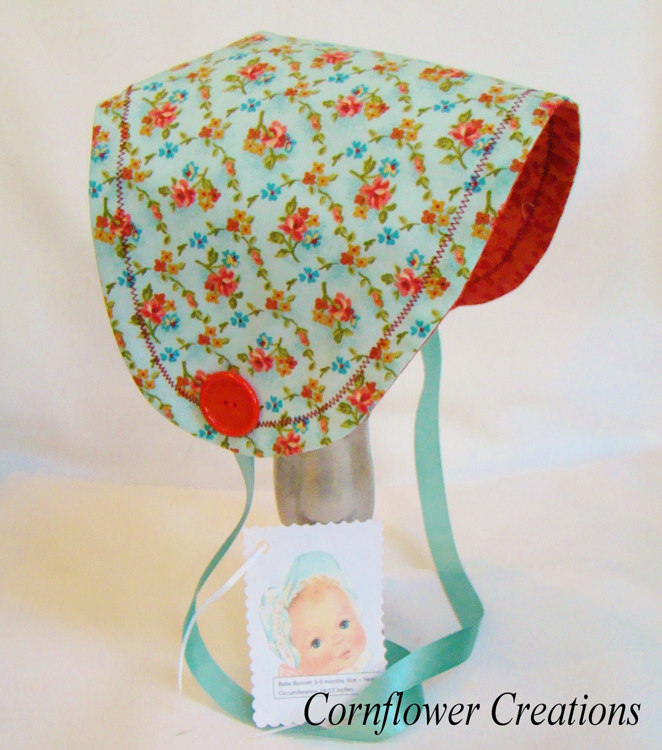 Baby Bonnet Baby Sun Hat  - Retro Look