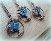 Blue Moon Necklace-Tree of Life-Azul
