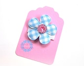 Blue White n Pink Baby Bow/ Baby Snap Clips / Itty Bitty Clips / Infant Clips / Toddler Girls Bows / No Slip Hair Clip / Flower Clip