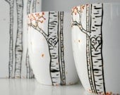 Autumn Aspen Forest - Single Large Personalized Hand Painted Mug